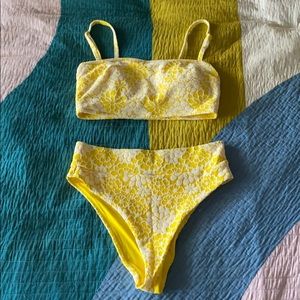 Aerie: Yellow Floral Bikini Set